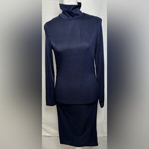 NWT S Mock Neck Bodycon Side Ruching Ribbed Dress